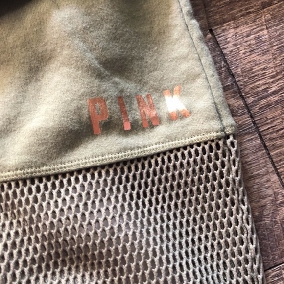 Victoria’s Secret PINK olive green hoodie w mesh - Picture 4 of 8